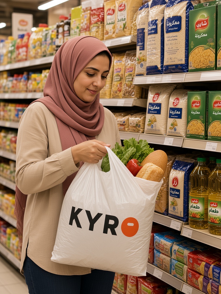 Bag in the supermarket aisle